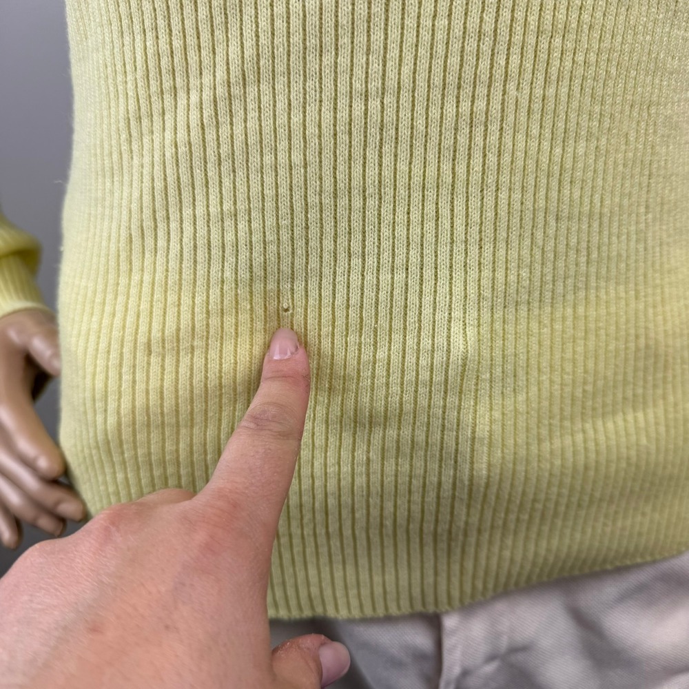 VTG 70s Korean Ribbed Womens Yellow Turtleneck Sweater Zip Acrylic Knit XS/S - Picture 3 of 13